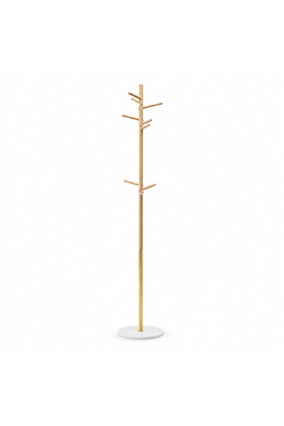 PRIME STYLE Clothing Connection in Wood and Gold Color, Size 190X36 cm
