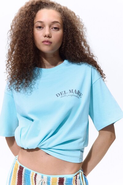 H&M Baskılı Oversize Tişört