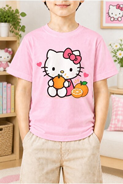 Hello Kitty Kids' Pink Pure Cotton Short Sleeve T-Shirt with MY MELODY Orange...