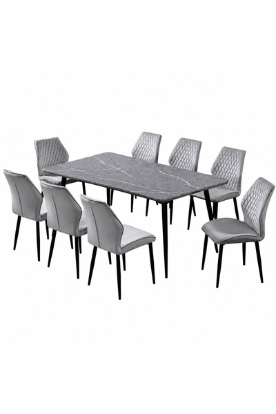 PRIME STYLE Marble dining table with 10 chairs