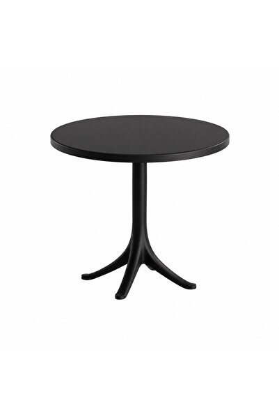 PRIME STYLE طاولة فايبر دائرية مقاس 70 × 70 سم باللون الأسود