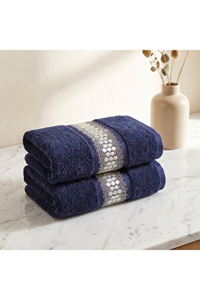 Dantela Pine 2-Piece Embroidered Hand Towel Set 50X90 cm