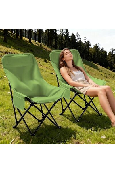 EDUTREE Folding Camping Chair – Portable Outdoor Camping Chair with High Back...