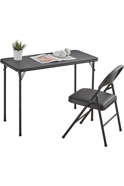 GENERAL BOOSDEN Foldable Table and Chair Set, Folding Card Table and Chairs, ...
