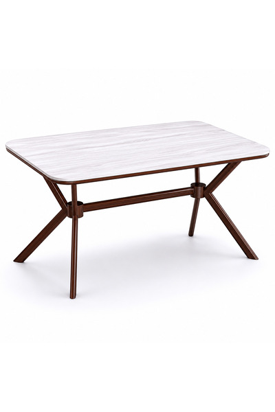 PRIME STYLE Ceramic Dining Table 130X80 cm Brown