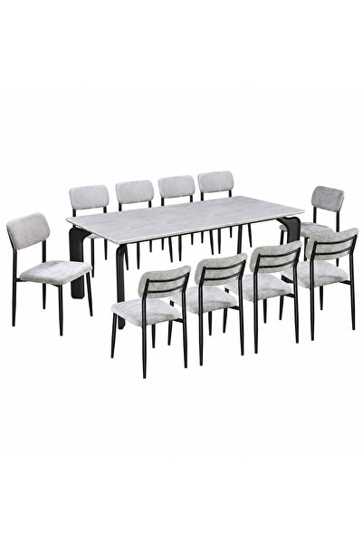 PRIME STYLE Marble dining table with 10 chairs