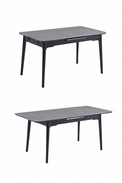 PRIME STYLE Extendable Dining Table 140 + 40 X 80 cm Medium Gray