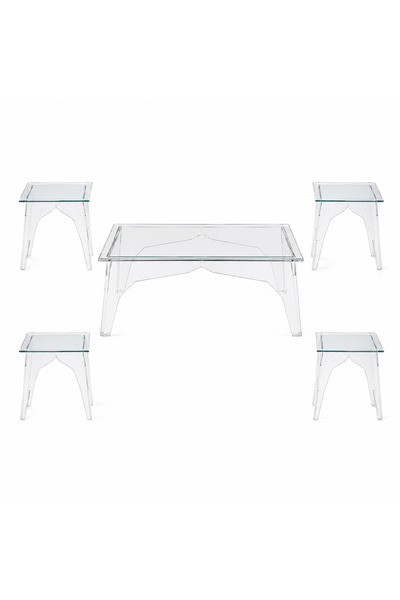 PRIME STYLE Rectangular Acrylic Tea Set 1+4