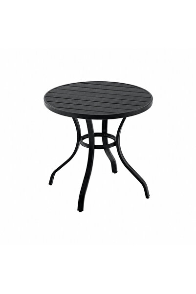 PRIME STYLE طاولة ضيافة دائرية مقاس 80 × 80 سم باللون الأسود