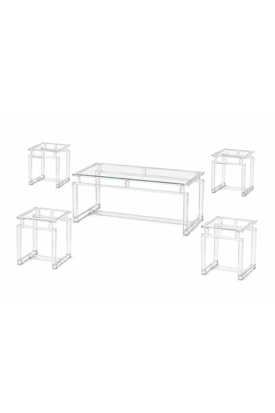 PRIME STYLE طقم شاي أكريليك مستطيل 4+1