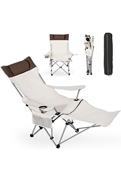 LinJie Folding Camping Chair,2in1 Camping Lounge Chair With Adjustable,Foldin...