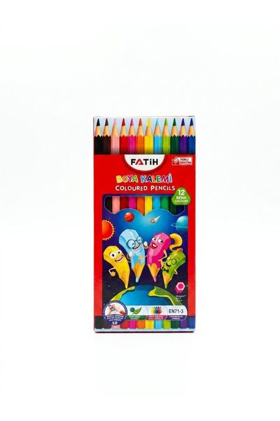 Fatih 12'li Tam Uzun Boya Kuru Boya Karton Kutu