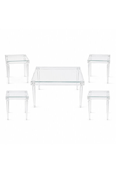 PRIME STYLE طقم شاي أكريليك مربع 1+4