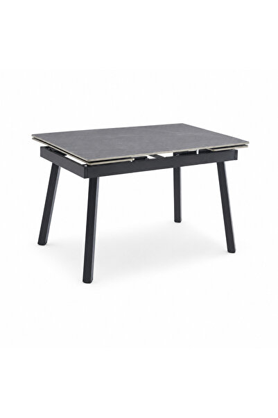 PRIME STYLE Extendable Dining Table 120 + 30 X 85 cm Matte Gray and Gold