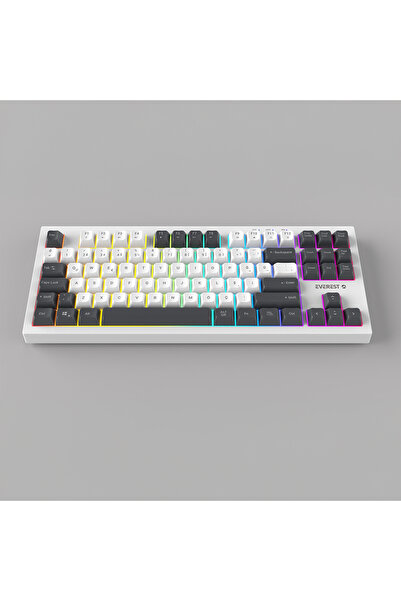Everest KB-98 SILENT TKL Beyaz/Gri Mavi Rainbow Q Membran Klavye
