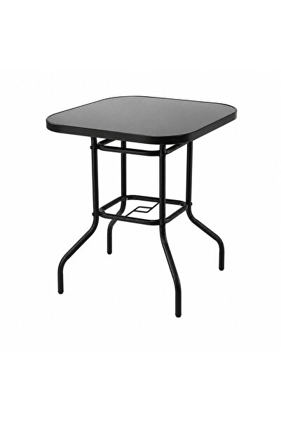 PRIME STYLE 70X70 cm Square Black Glass Table