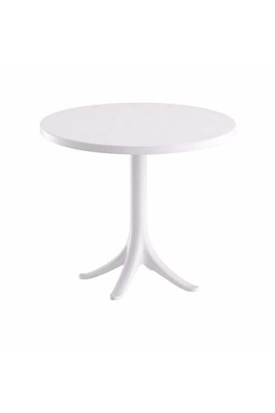 PRIME STYLE طاولة فايبر دائرية مقاس 70 × 70 سم باللون الأبيض