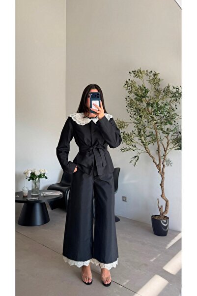 Bade Butik Black Baby Collar Laced Set