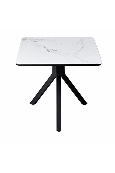 PRIME STYLE طاولة مقهى مربعة مقاس 70 × 70 سم باللون الأبيض