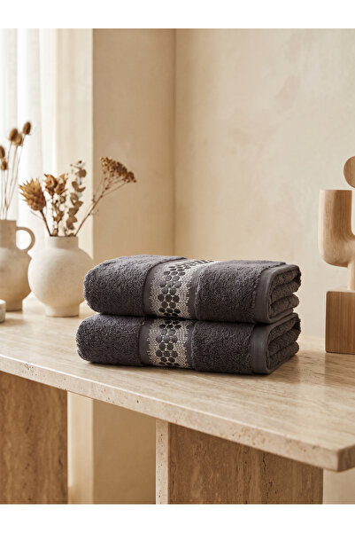 Dantela Pine 2-Piece Embroidered Hand Towel Set 50X90 cm
