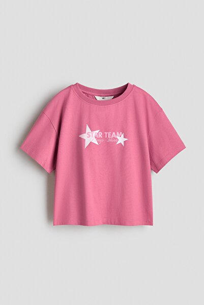 H&M Pamuklu ve Baskı Motifli Tişört