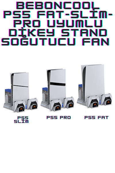 beboncool TP5-3532D1 Ps5 FAT-Ps5 Slim-Ps5 PRO Uyumlu Şarj Soğutucu Fan Stand