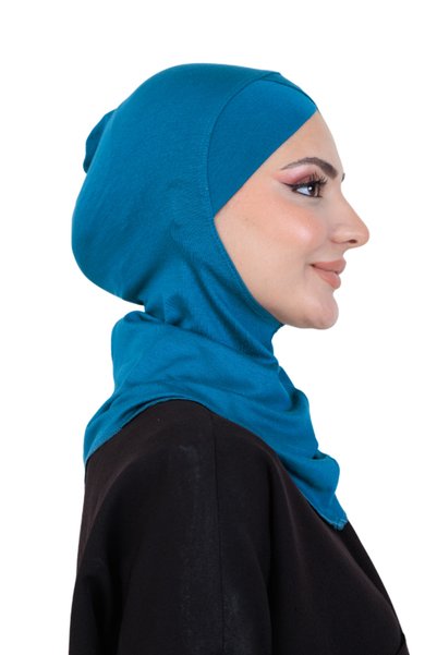 Modish Group Cross Front Design Women's Sport Ready Turban Flexible One Piece Headscarf Turquoise