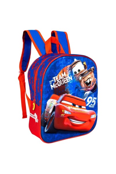 Bsr Ghiozdan pentru copii, model 3D, Fulger Mcqueen, un compartiment, inchide...