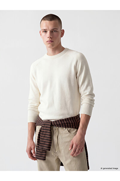 LC Waikiki Xside Ecru Crew Neck Men's Knitwear Sweater