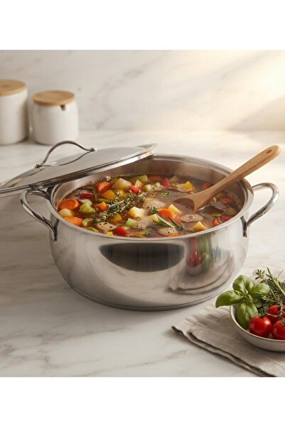 gülsan Küre 20 cm Deep Pot with Steel Lid