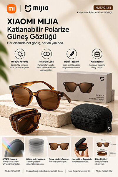 Xiaomi Mijia Foldable Polarized Sunglasses Uv400 8 Layer Oar Coating Tac Lens...