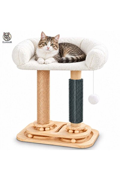 Elindor 4-in-1 Play Set Elindor® for Cats, Sisal Scratching Post, Claw Sharpe...