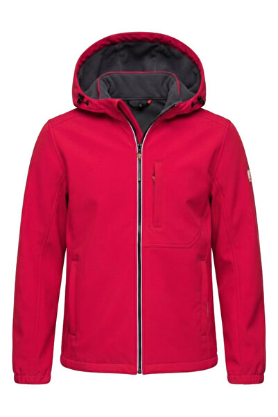OMBRE Herren Softshell-Jacke, Regular Fit mit Kapuze C581 Rot
