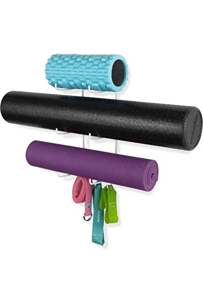 Wallniture Guru Wall Mount Yoga Mat Home Gym Equipment Resistance Bands and F...