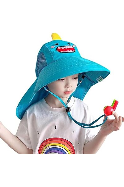 NALACAL Kids Shark Blue Sun Hat UPF50+ with Chin Strap & Whistle, Beach, Pool...