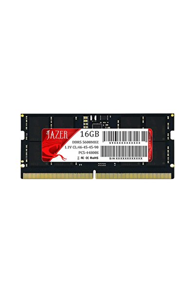Jazer DDR5 RAM 16GB Kit (1x16GB) 5600MHz SODIMM, Laptop/Notebook için RAM, Mi...