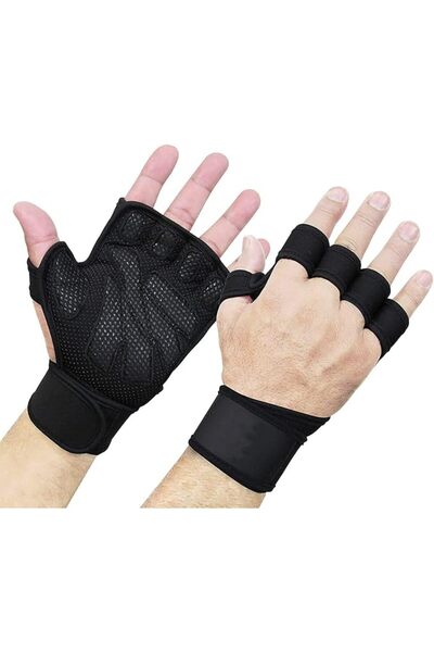GNAFOTU New Ventilated Weight Lifting Workout Gloves with Built-in Wrist Wrap...