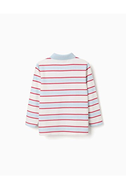 Ziddy Striped Long Sleeve Polo Shirt Spider-Man For Boys, White/Blue/Red