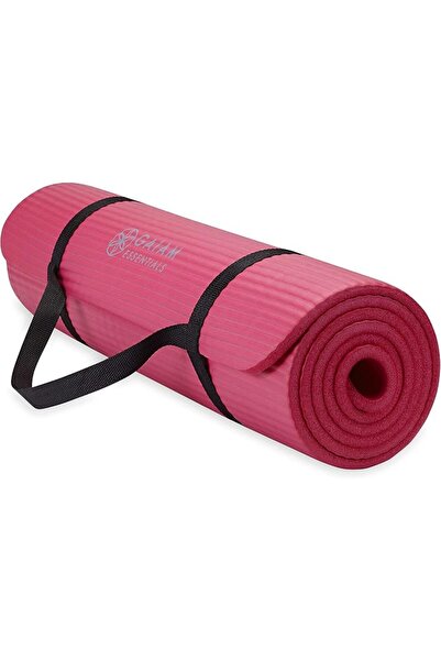 gaiam Essentials Thick Yoga Mat Fitness & Exercise Mat with Easy-Cinch Yoga M...