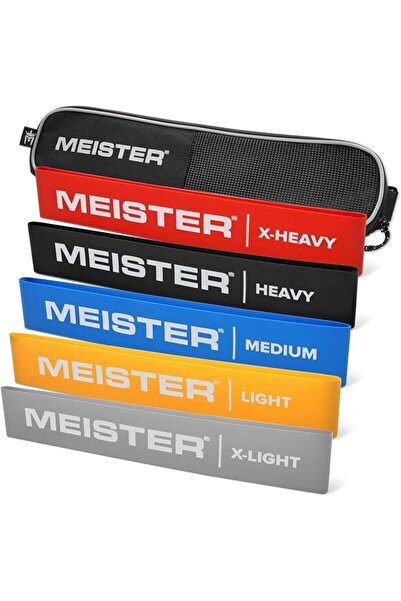 Meister أربطة مقاومة للتمرين والتمدد والعلاج الطبيعي مع حقيبة حمل - مجموعة من