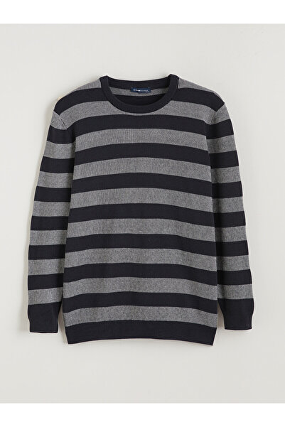 LC Waikiki Peak New Season Crew Neck Striped Men's Knitwear Sweater