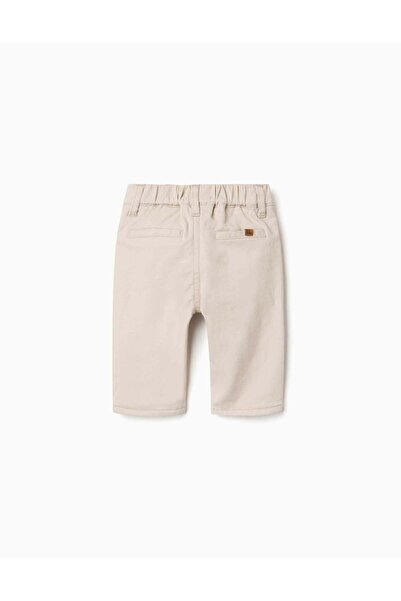 Ziddy Twill Trousers With Lining For Newborn Boys, Light Beige