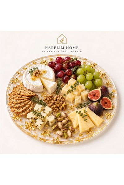 karelim home Epoksi Sunum Tabağı 30 cm şık tasarım
