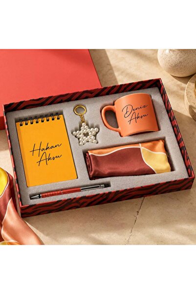 Bk Gift Kişiye Özel İsimli Not Defteri & Kupa Bardak & Yıldız Anahtarlık & Ka...
