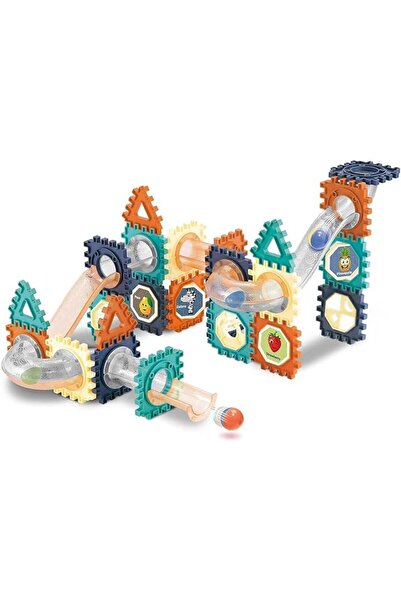 JOYZZZ Marble Run Building Blocks, 66 PCS Unique Design Stem Toy Set, Marble ...
