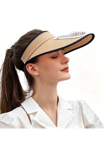 MAKINGTEC Sun Visor Hats with Fan, UPF 50+ Visor with Built-in Fan 2 in 1 Fan...