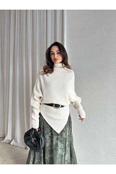 Mooi Butik LEAH Kazak 3026 - Krem Rengi