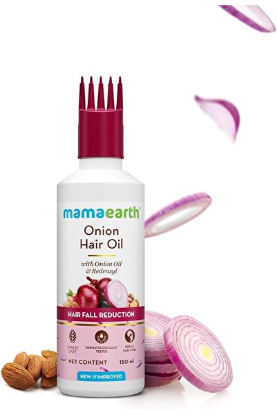Mamaearth Onion Hair Oil With Onion, Almond Oil & Redensyl Supports Hair Grow...