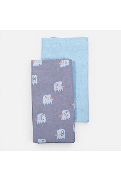 Nef Nef Homeware Nef Nef Ελέφαντες Βαμβακερά Σεντόνια Κούνιας Γκρι 2 τεμάχια