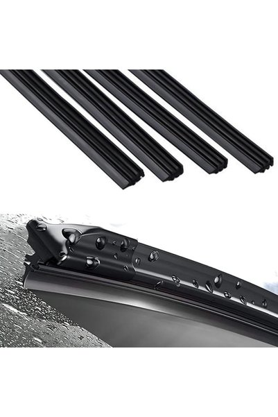 AHLAN 4PCS Car Windshield Wiper Blade Strips, DIY Adjustable Rubber Wiper Str...